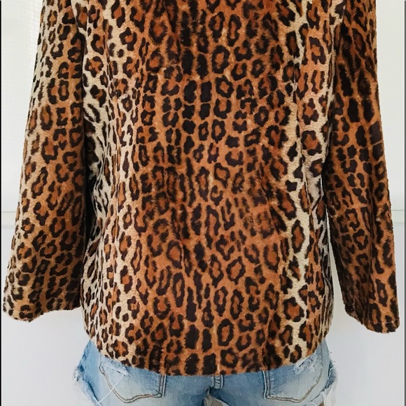 Philippe ADEC PARIS Rouge Ligne $545 LEOPARD Print Faux Fur SWING JACKET Size 8 - Picture 10 of 16